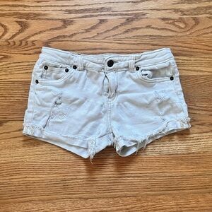 Lucky Brand Distressed Off White Denim Shorts Sz 12